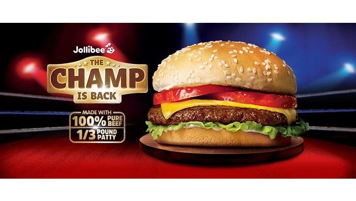 A champ is back: Jollibee’s 1/3 pound patty burger returns to menu