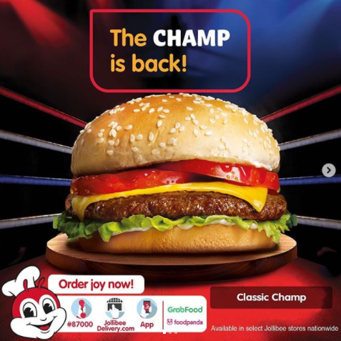 A Champ Is Back Jollibee S 1 3 Pound Patty Burger Returns To Menu Marketech Apac