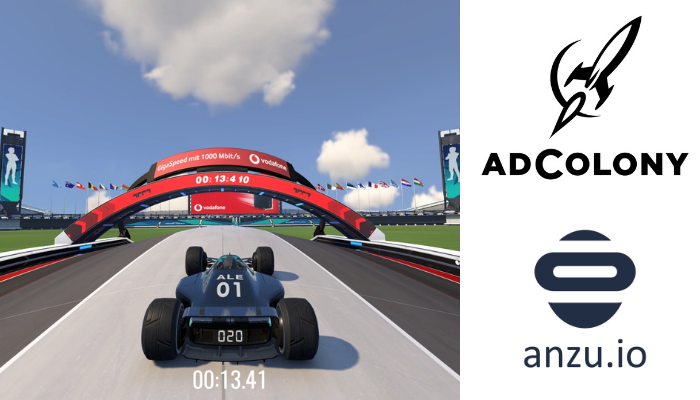 Formula One Game Car with AdColony and Anzu Logos