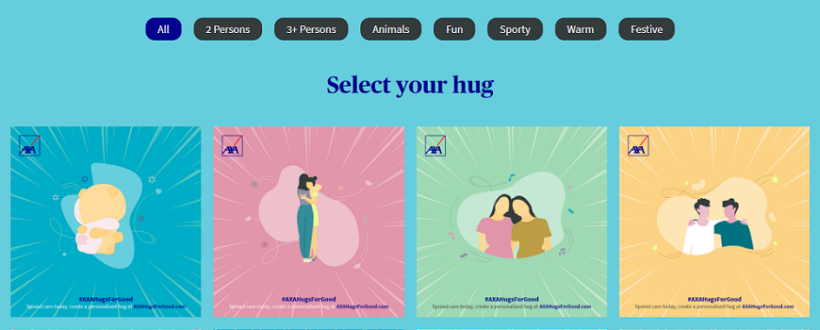 AXA Insurance SG just launched a complete virtual hug generator that ...