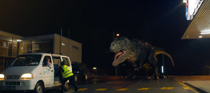 Domino’s AU imagines reasons you won’t be able to get out of your car – including an approaching T-rex