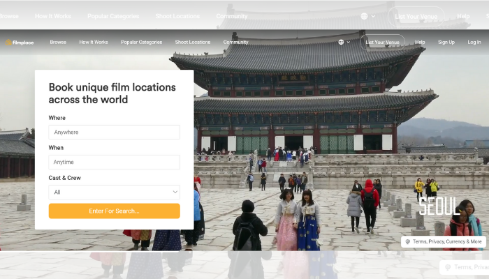 This online platform lets filmmakers book locations for their film projects