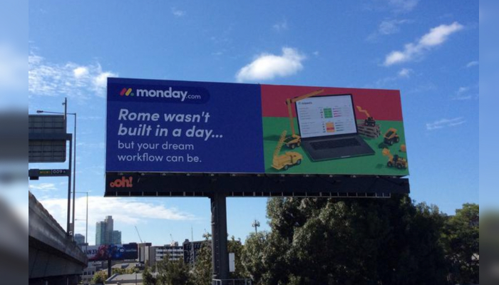 monday.com unveils pilot OOH campaign in Australia