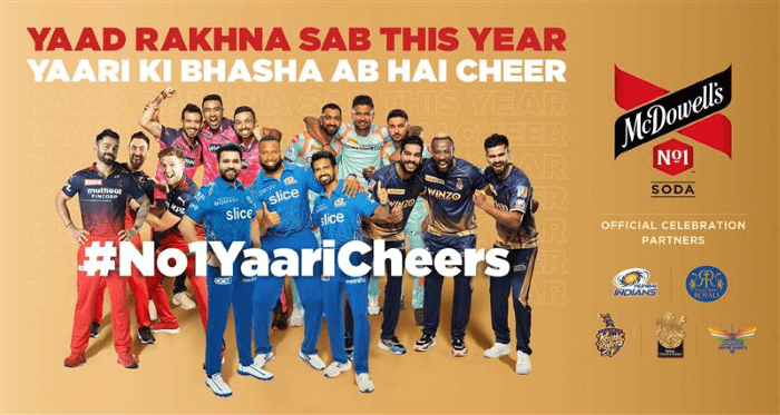 McDowell’s No. 1 gathers IPL players to chant different ‘Yaari’ cheers in new campaign