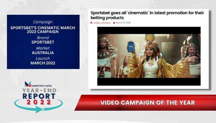Video Campaign of the Year: Betting platform Sportsbet’s cinematic campaign