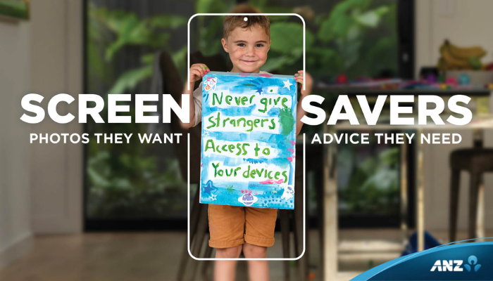 Financial services ANZ uses screensavers to remind vulnerable loved ones about financial scams