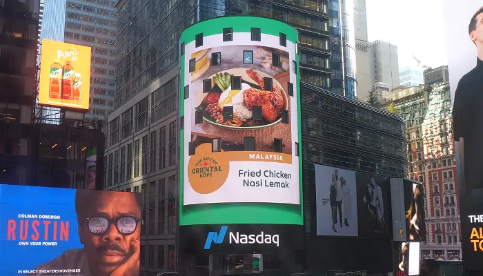 Grab features Southeast Asian food merchants in their latest billboard ad in Times Square