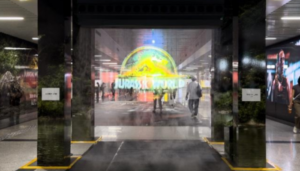 United International Pictures’ Jurassic World Rebirth emerge from fog at Orchard MRT OOH experience