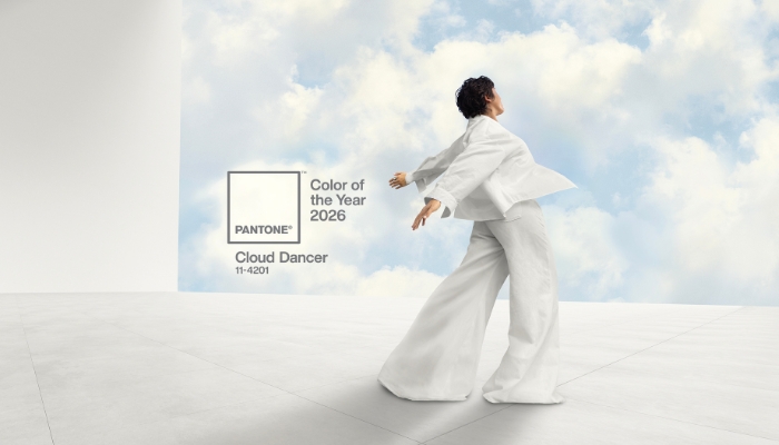 Pantone’s Colour of the Year 2026, PANTONE 11-4201 Cloud Dancer. Image credit Pantone